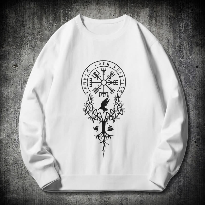 WorldNorse  Viking Birds Runes Totem Sweatshirt - White - 2XL - image 10