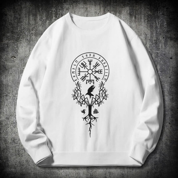 WorldNorse  Viking Birds Runes Totem Sweatshirt - White - 2XL - image 10