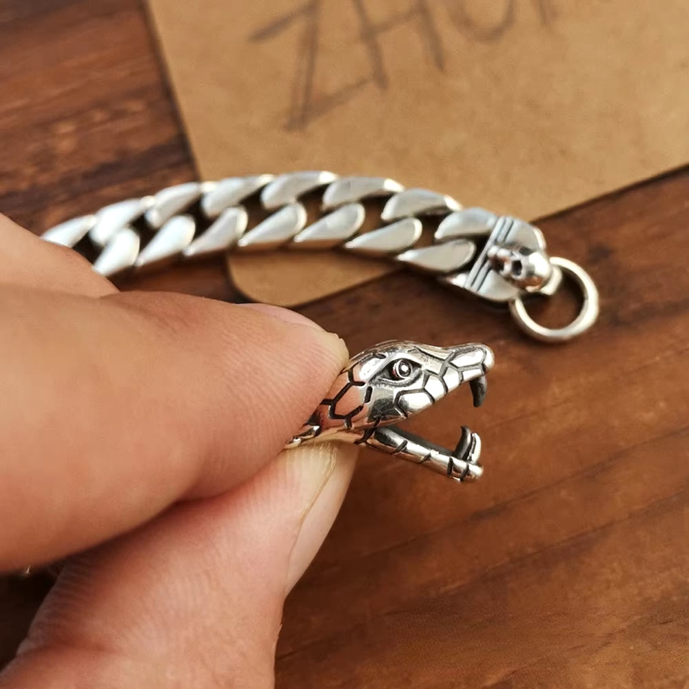 WorldNorse Snake Skull Cuban Link Bracelet - image 6
