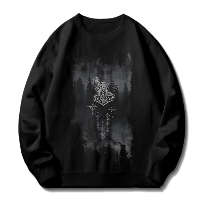 WorldNorse Raven Thor's Hammer Sweatshirt - image 2