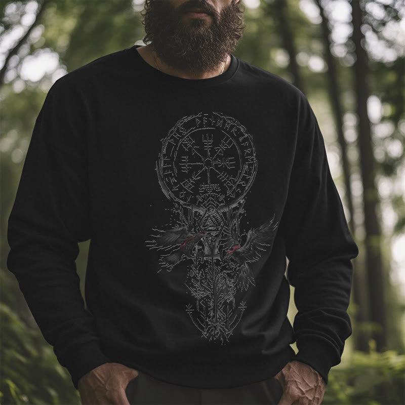 WorldNorse Viking Vegvisir Valknut Totem Sweatshirt - image 5