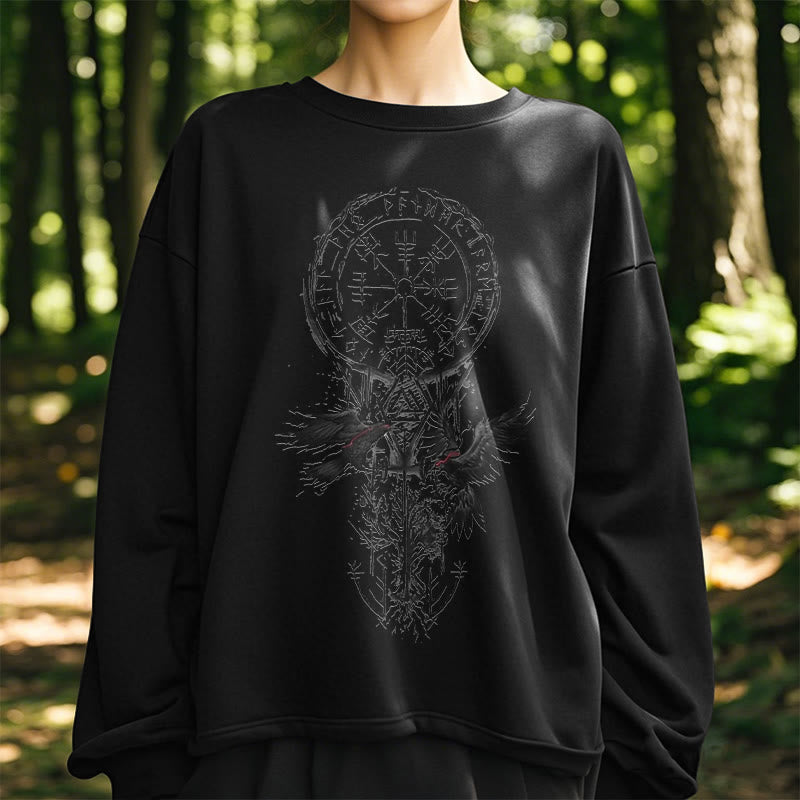 WorldNorse Viking Vegvisir Valknut Totem Sweatshirt - image 8