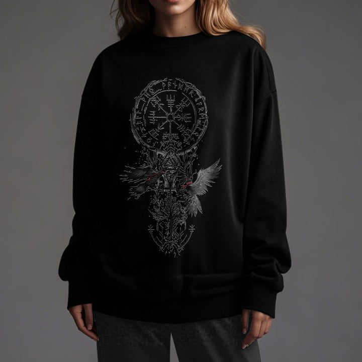 WorldNorse Viking Vegvisir Valknut Totem Sweatshirt - image 7