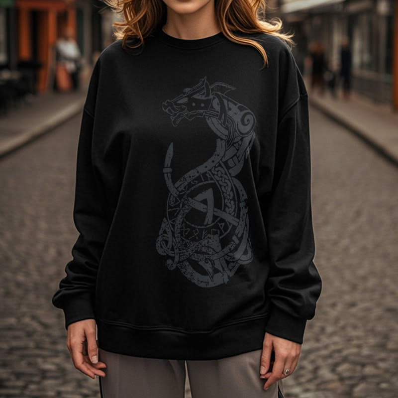 WorldNorse Celtic Knot Dragon Runes Sweatshirt - image 9