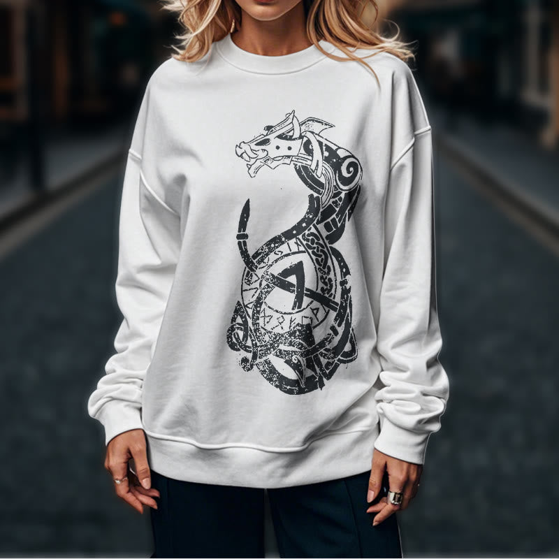 WorldNorse Celtic Knot Dragon Runes Sweatshirt - image 17