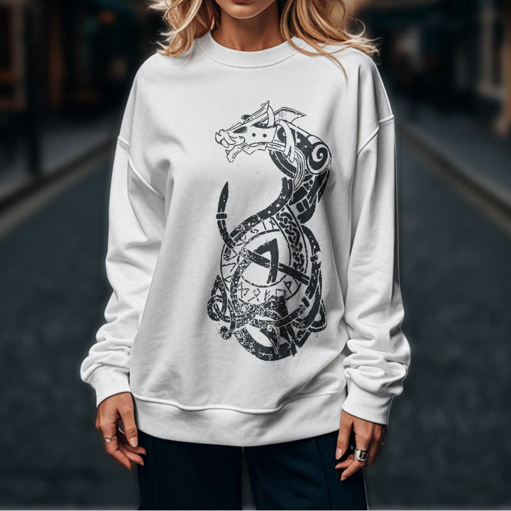 WorldNorse Celtic Knot Dragon Runes Sweatshirt - image 17
