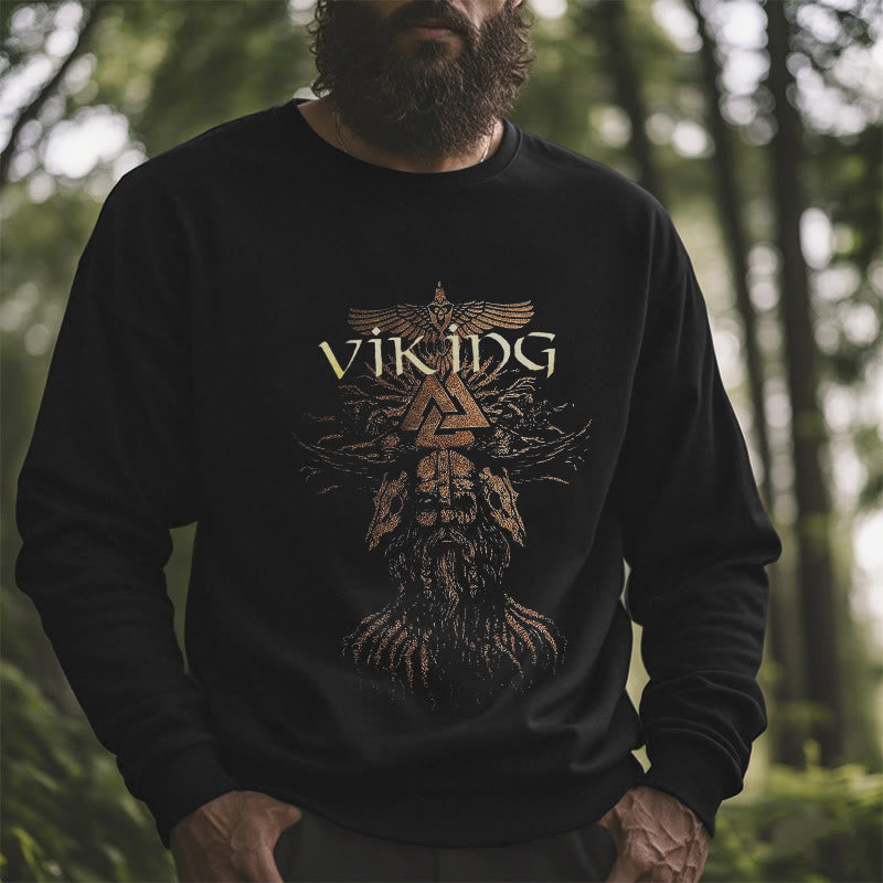 WorldNorse Viking Art Raven Valknut Sweatshirt - image 5