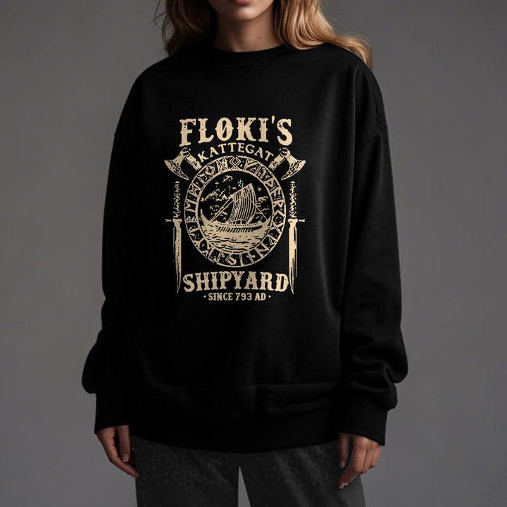 WorldNorse Shipyard Viking Ship And Sword Sweatshirt - image 7
