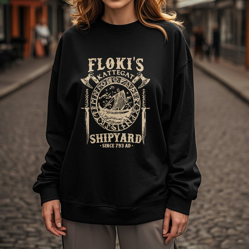 WorldNorse Shipyard Viking Ship And Sword Sweatshirt - image 9