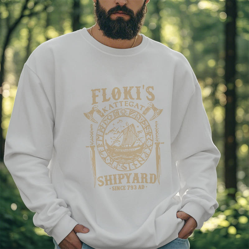 WorldNorse Shipyard Viking Ship And Sword Sweatshirt - image 13