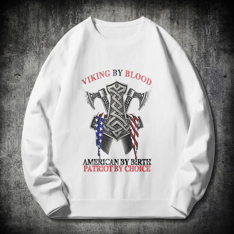 WorldNorse Viking By Blood Mjolnir Axe Celtic Knot Sweatshirt - White - 2XL - image 10