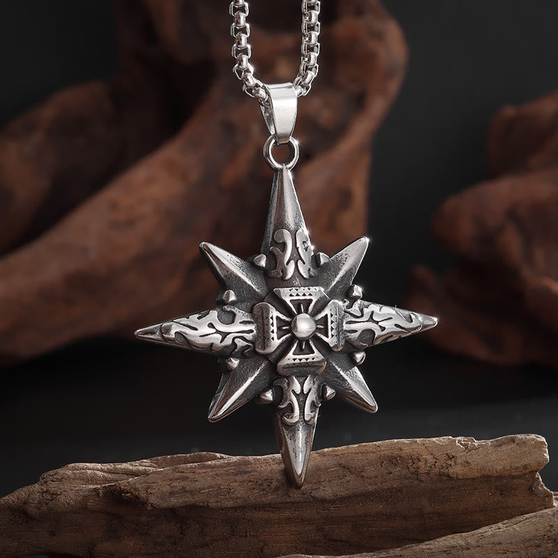WorldNorse Star Compass Cross Necklace - image 1