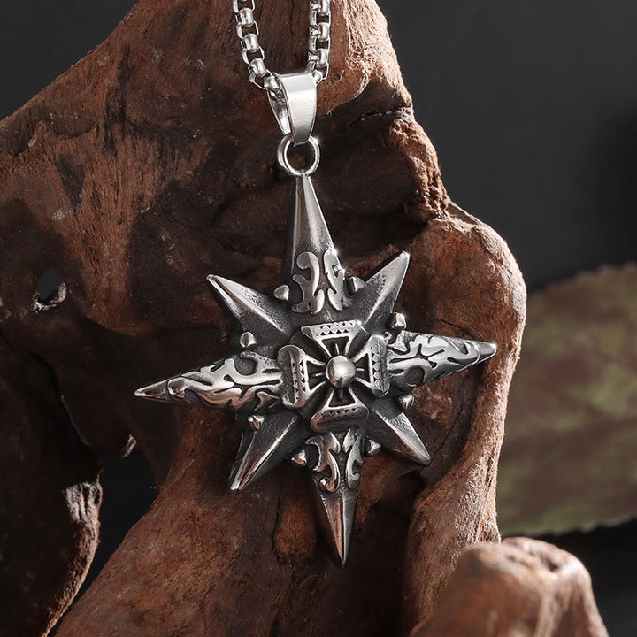 WorldNorse Star Compass Cross Necklace - Necklace - image 0