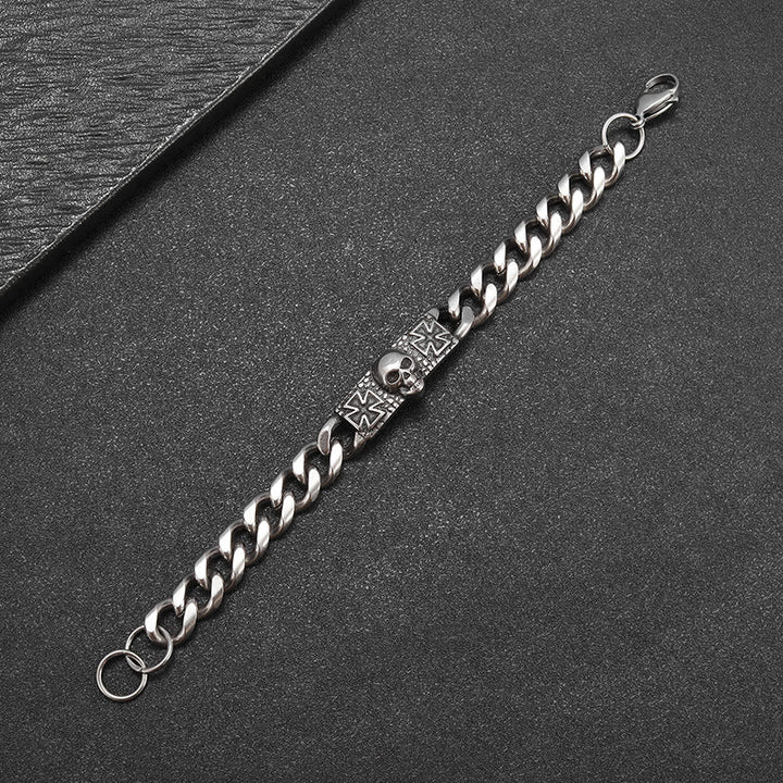 WorldNorse Skull Cross Stainless Steel Bracelet