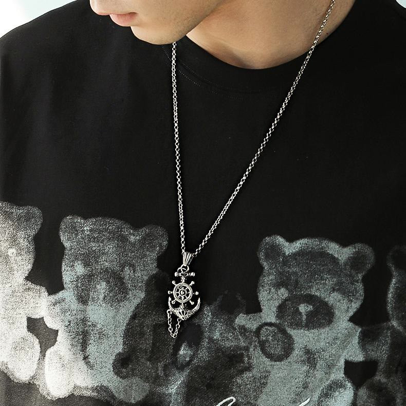 WorldNorse Marine Anchor Wheel Necklace - image 1