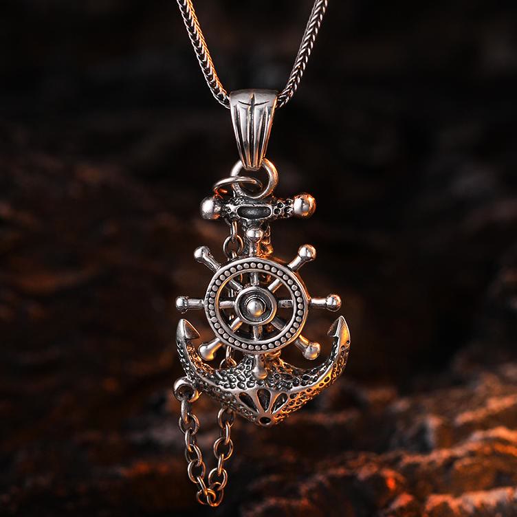 WorldNorse Marine Anchor Wheel Necklace - Necklace - image 0