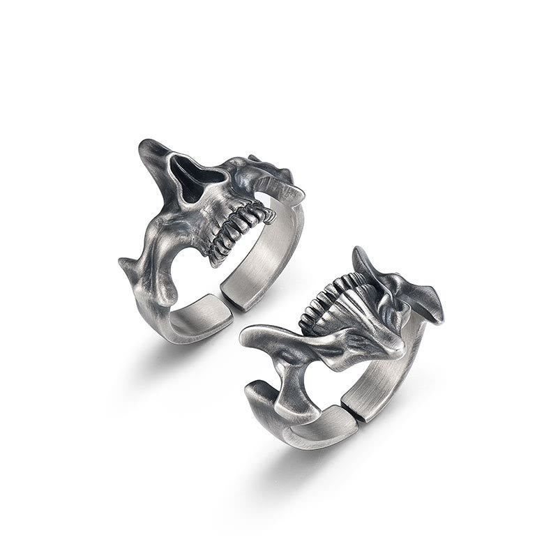 WorldNorse 2 Pcs Skull Mask Design Ring Set - image 2