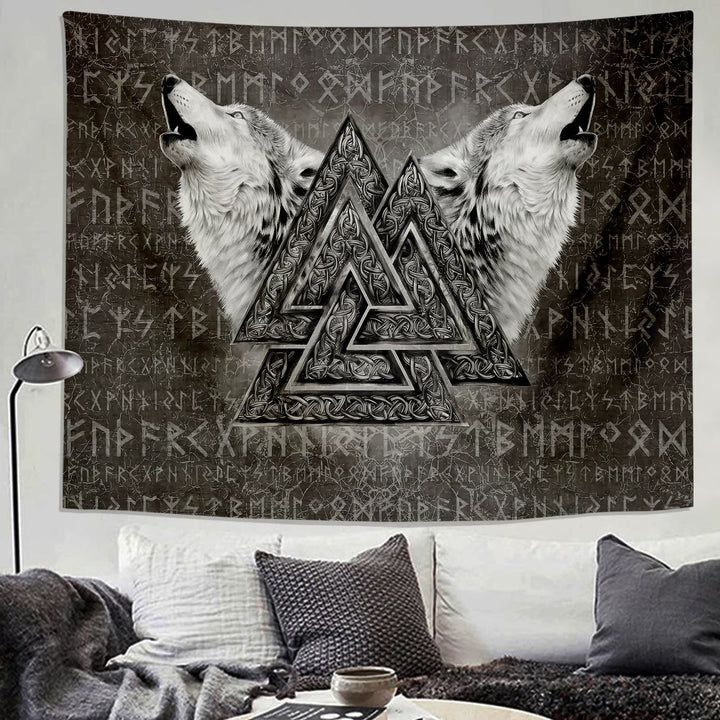 WorldNorse Viking Wolves Rune Tapestry - image 3