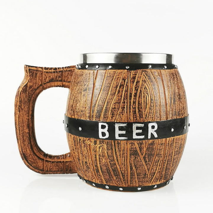 WorldNorse Vintage Viking Wooden Barrel Beer Mug
