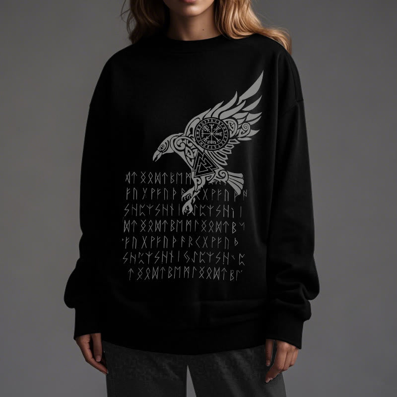 WorldNorse Raven With Vegvisir Runes Valknut Sweatshirt - image 7