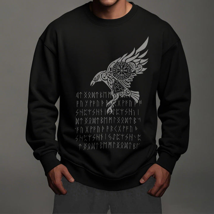 WorldNorse Raven With Vegvisir Runes Valknut Sweatshirt - image 4