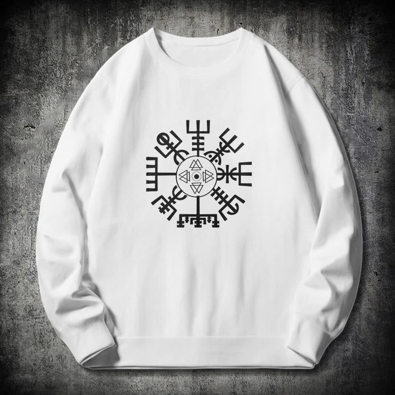 WorldNorse Viking Vegvisir With Valknut Sweatshirt - White - 2XL - image 10