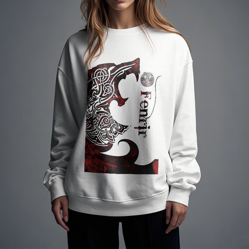 WorldNorse Viking Wolve Fenrir Blood Sweatshirt - image 15