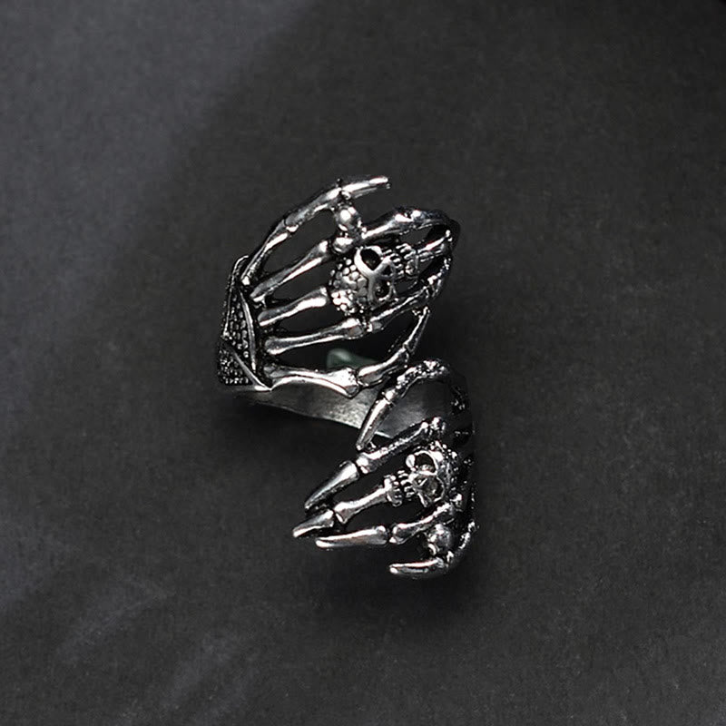 WorldNorse Dark Skull Double Hand Grab Ring - image 7