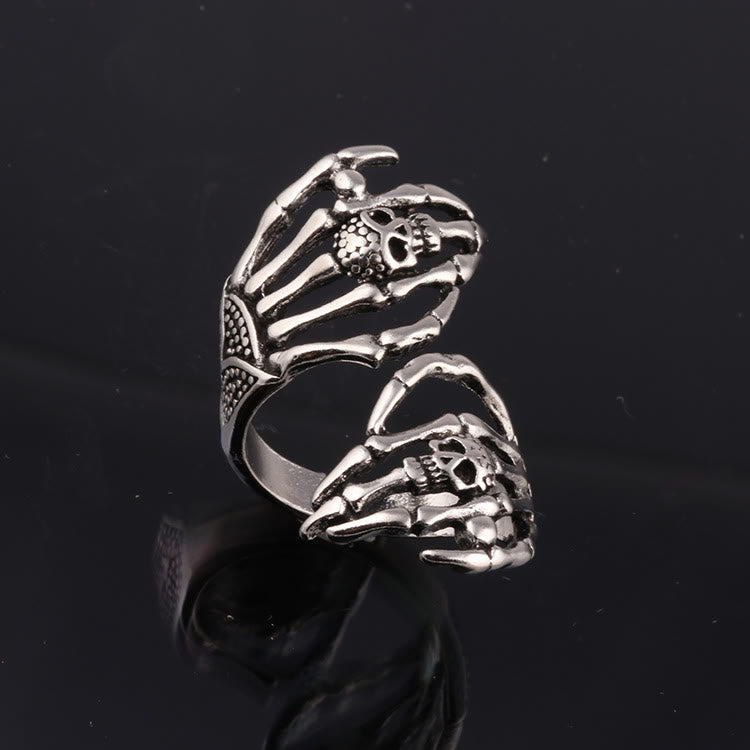 WorldNorse Dark Skull Double Hand Grab Ring - image 8
