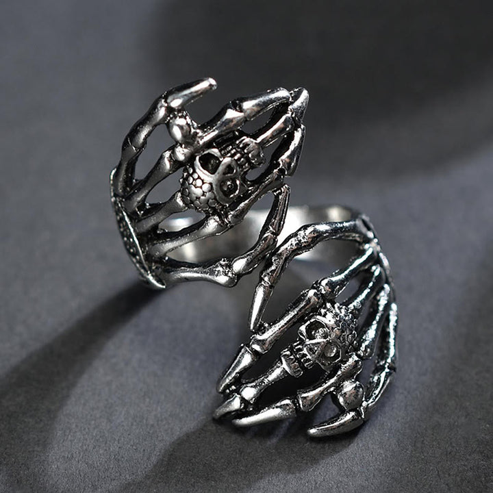 WorldNorse Dark Skull Double Hand Grab Ring - image 3