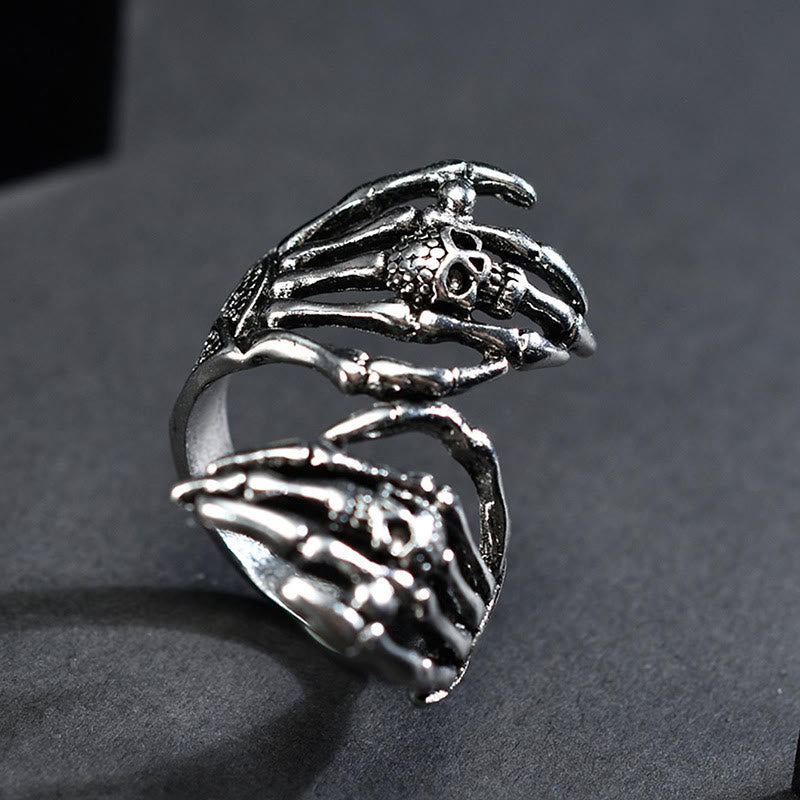 WorldNorse Dark Skull Double Hand Grab Ring - image 4