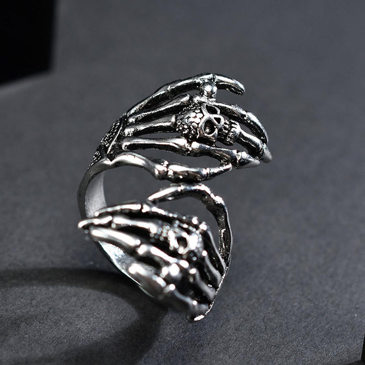 WorldNorse Dark Skull Double Hand Grab Ring - image 4