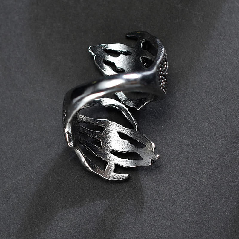 WorldNorse Dark Skull Double Hand Grab Ring - image 5
