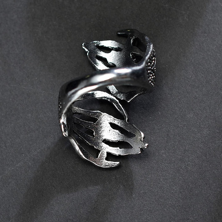 WorldNorse Dark Skull Double Hand Grab Ring - image 5