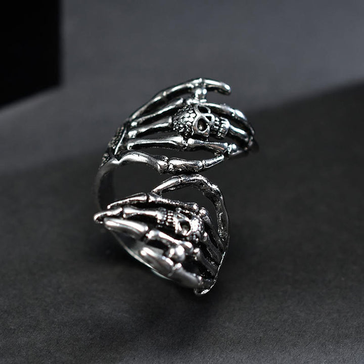 WorldNorse Dark Skull Double Hand Grab Ring - image 6