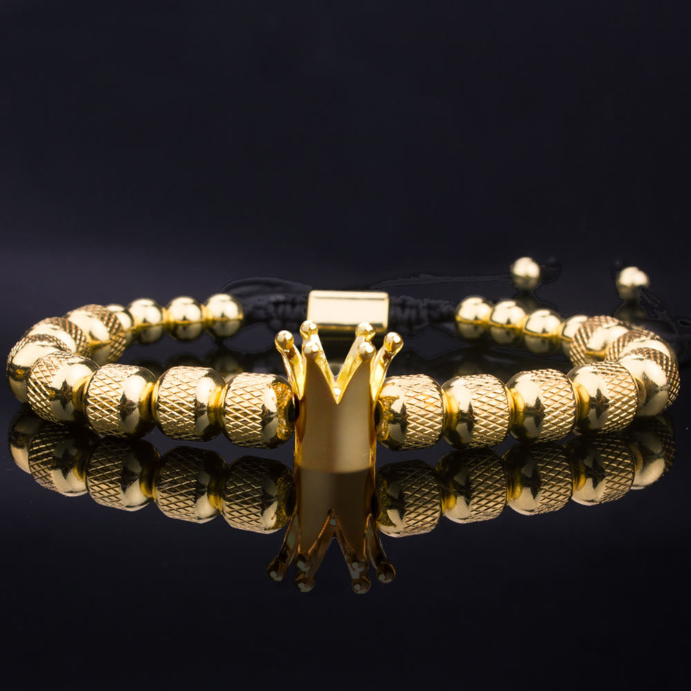 WorldNorse Royal Crown Roman Numeral Bracelet - Gold Single Piece - image 3