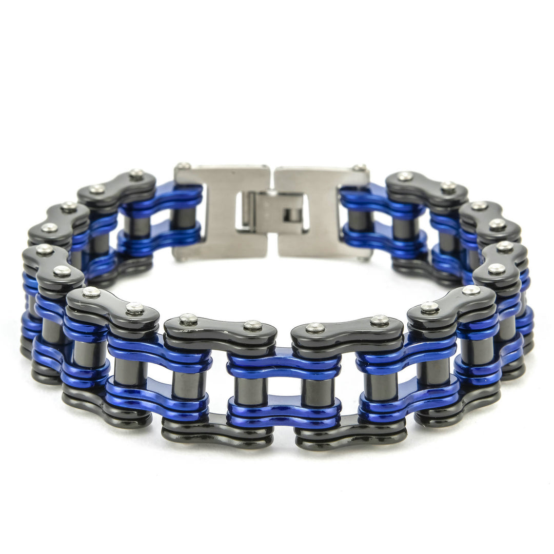WorldNorse Stylish Motorcycle Chain Bracelet - Black&Blue - image 10