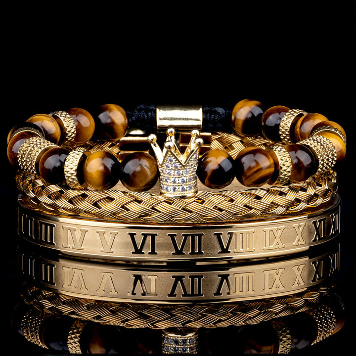 WorldNorse Royal Crown Stones Bracelet Set