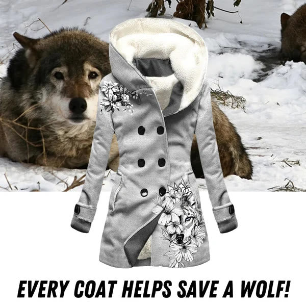 WorldNorse Winter Wolf Double-Breasted Coat - Grey - 4XL - image 0