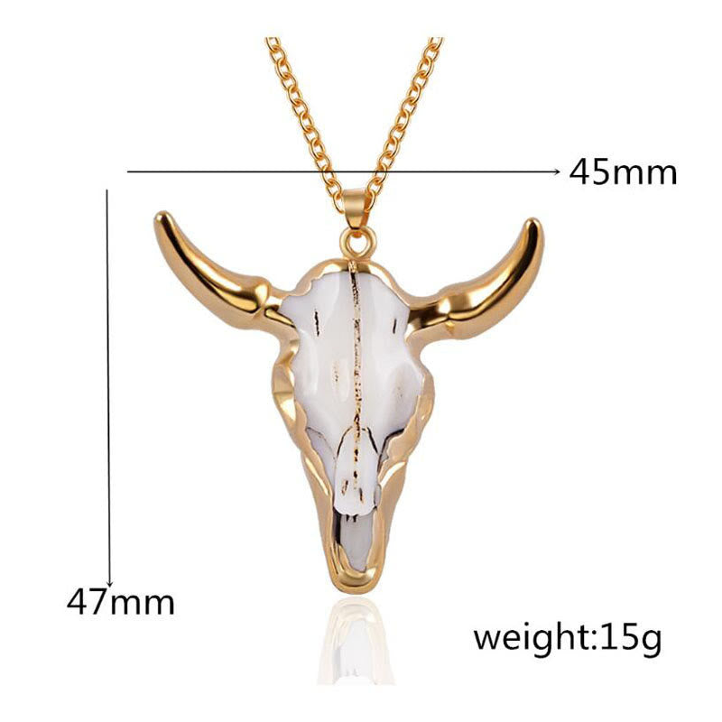 WorldNorse Gold White Longhorn Ox Necklace - image 4