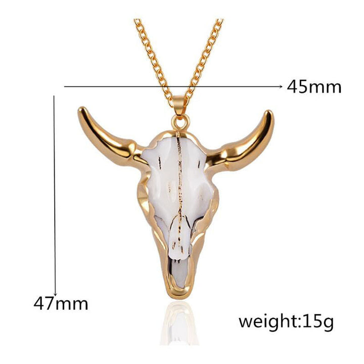 WorldNorse Gold White Longhorn Ox Necklace - image 4