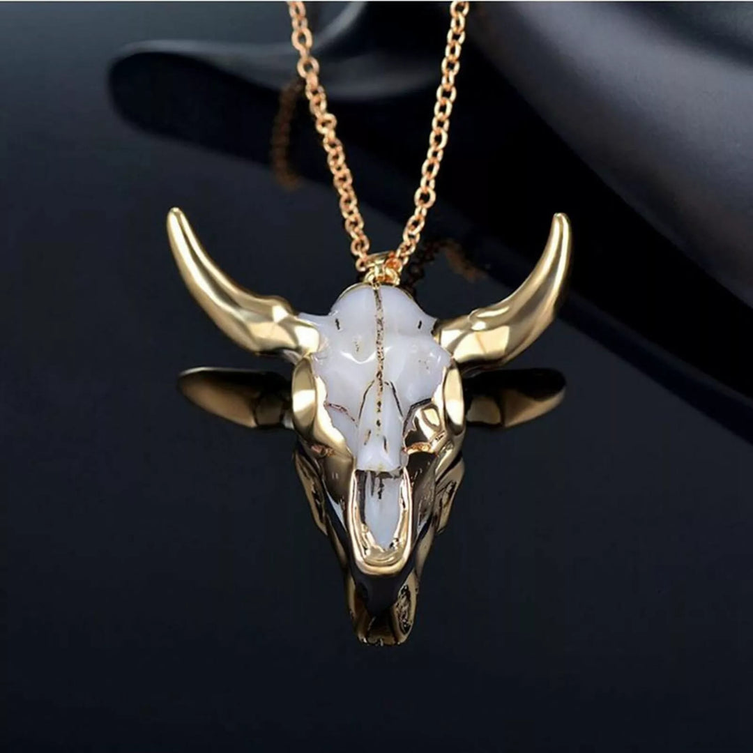 WorldNorse Gold White Longhorn Ox Necklace - Necklace - image 0