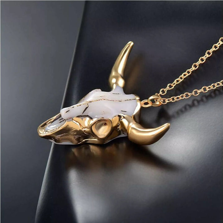 WorldNorse Gold White Longhorn Ox Necklace - image 2