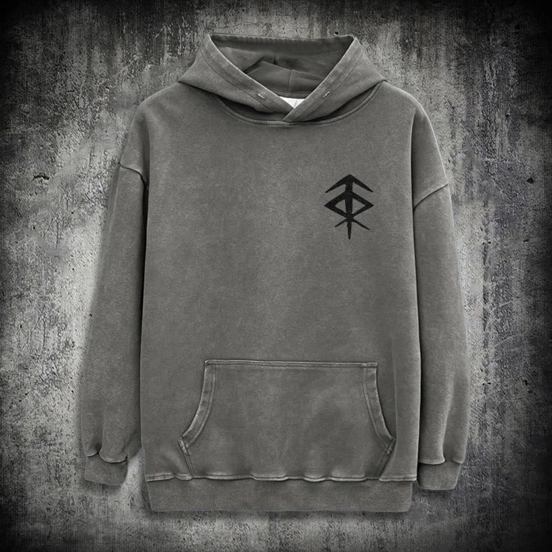 WorldNorse Vegvisir Double-Sided Print Washed Hoodie - image 16