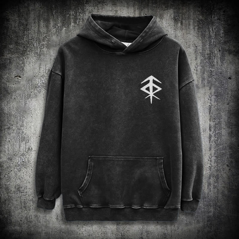 WorldNorse Vegvisir Double-Sided Print Washed Hoodie - image 3