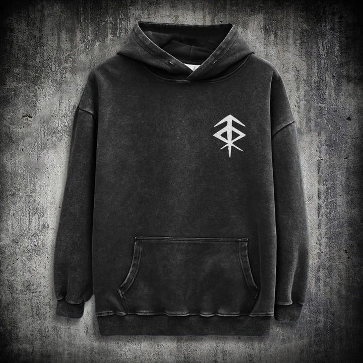 WorldNorse Vegvisir Double-Sided Print Washed Hoodie - image 2