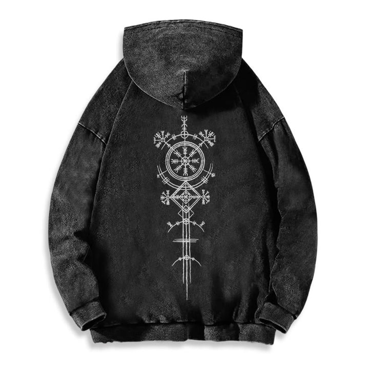 WorldNorse Vegvisir Double-Sided Print Washed Hoodie - image 5