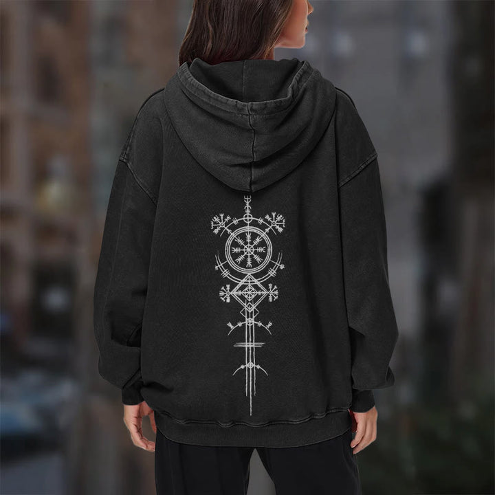 WorldNorse Vegvisir Double-Sided Print Washed Hoodie - image 15