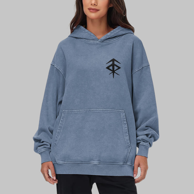 WorldNorse Vegvisir Double-Sided Print Washed Hoodie - image 26