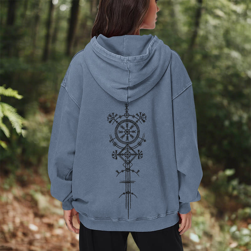 WorldNorse Vegvisir Double-Sided Print Washed Hoodie - image 27